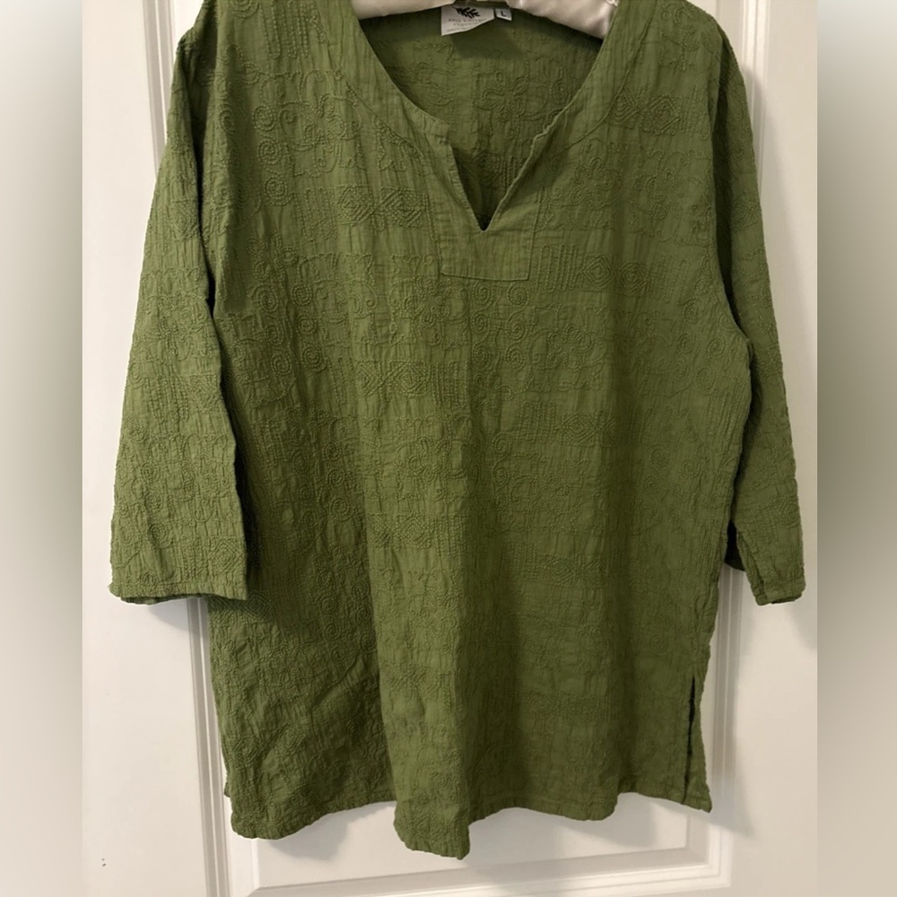 Brie Kriebel Green Textured Top